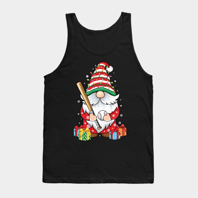 cute gnomes Baseball lover's funny Christmas gnome baseball Tank Top by UNXart